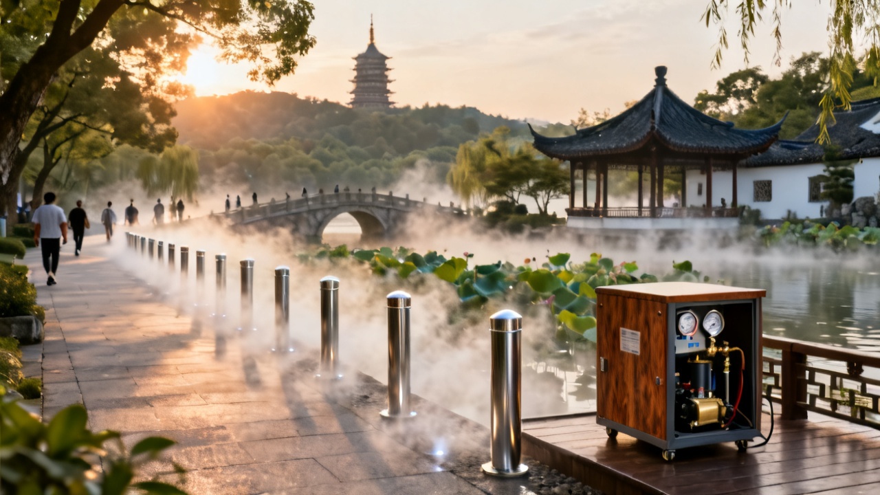 杭州西湖景区雾森景观系统增湿降温工程案例