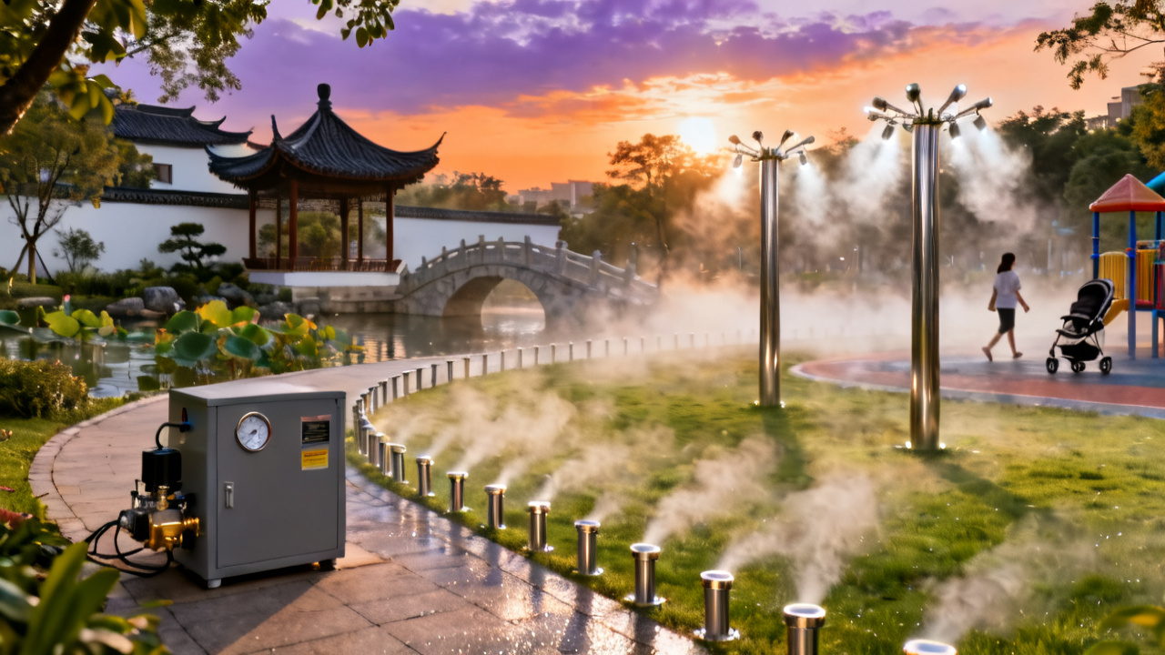 东莞雾森系统厂家_高压微雾_景观造雾