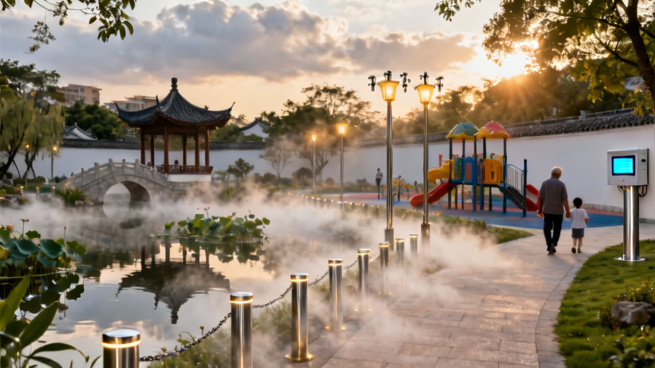 社区广场驱蚊靠什么？美彦环保智能雾森系统落地复盘